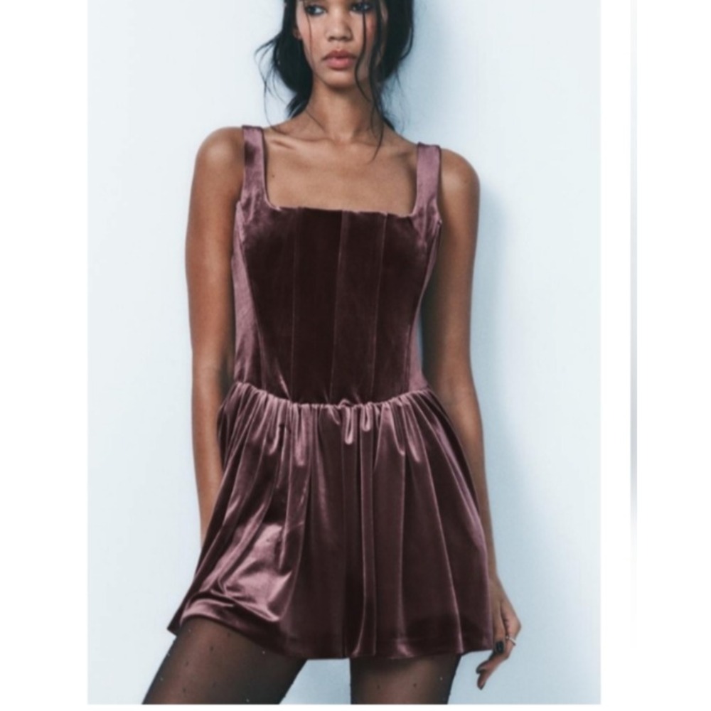 Velvet Corset Dress Ballerina Zara Blogger Off Duty Model Holiday Party NWT S